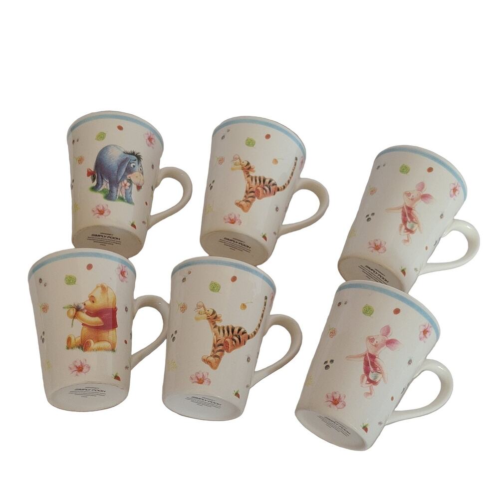 Disney Simply Pooh Cream Ceramic Mug Winnie Tigger Eeyore Piglet Coffee Tea
